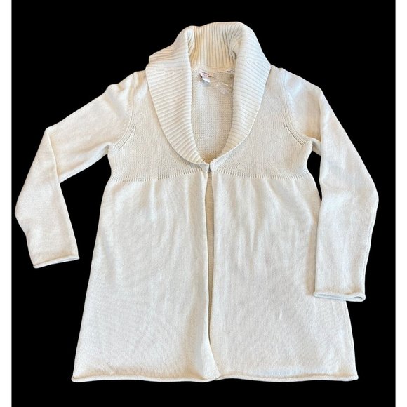 Sundance Sweaters - Sundance Knit Sweater Long Cardigan Ivory Shawl Collar M/L Cotton Nylon